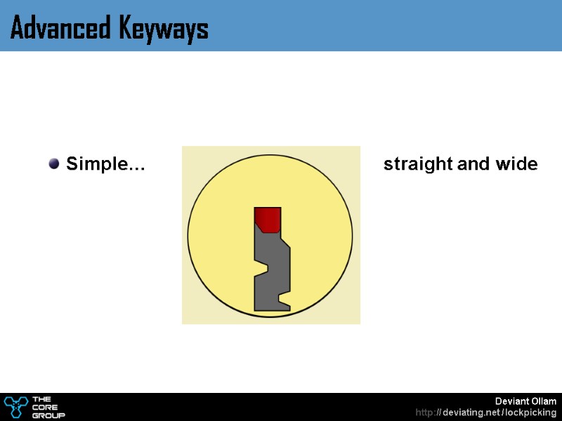 Simple…  straight and wide Advanced Keyways